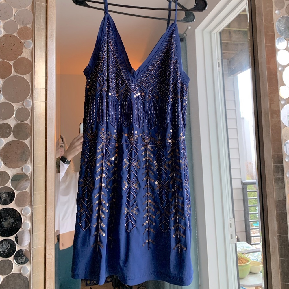Free People Navy Blue Mini Dress